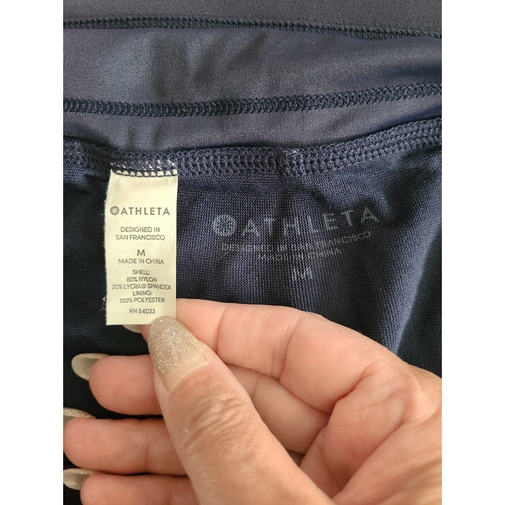 Athleta Mashiko Kata Active Swim Shorts Size M Blue Tie-Dye SUP Surf Run Beach - Picture 9 of 10